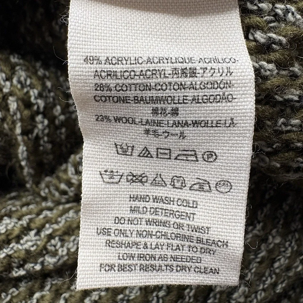 Free People Women's Medium Green Coco Cocoon Wool Blend Hooded‎ Cardigan Sweater